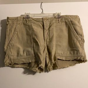 American Eagle frayed hem Khaki Shorts